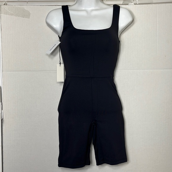 Aritzia color black Contour Squareneck Romper - Picture 3 of 6